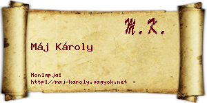 Máj Károly névjegykártya